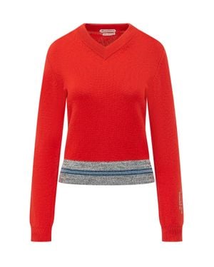 JW Anderson J. W. Anderson Knitwear With Contrast Trim Sweater - Red