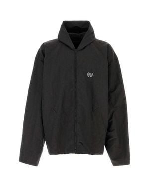 Balenciaga Linen Hood Jacket - Black