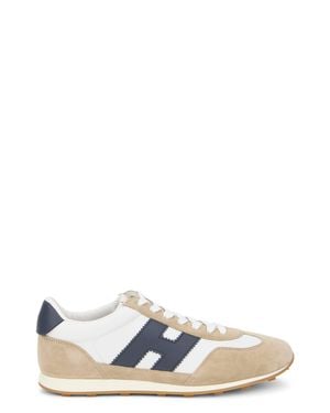 Hogan Leather Suede Low-Top Sneaker - White