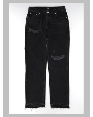 Represent Distressed Straight-Leg Jeans - Black