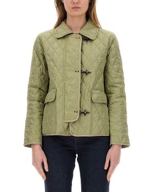 Fay 3Hook Nylon Quilted Jacket - Green