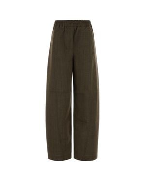 Ganni Light Wool Melange Cargo Pants - Green