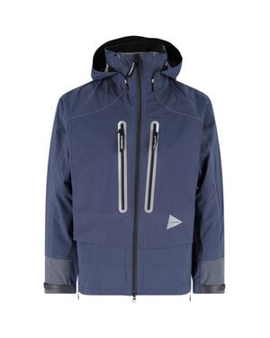 and wander Pertex Shield Waterproof Hooded Jacket - Blue