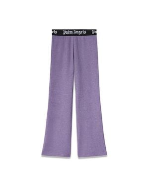 Palm Angels Logoband Lurexrib Flarepants - Purple