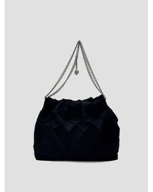 Tory Burch Fleming Nandlon Mini Hobo Handbag - Blue