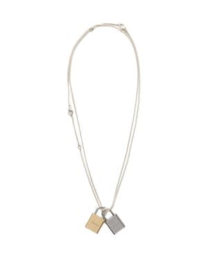Our Legacy Mini Lock Charm Necklace - White