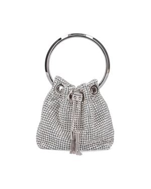 Jimmy Choo Crystal-Embellished Mini Bag With Silk Blend Lining - Gray