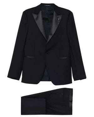 Tagliatore Bruce Satin Suit - Black