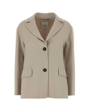Max Mara Sand Wool Elfi Blazer - Natural