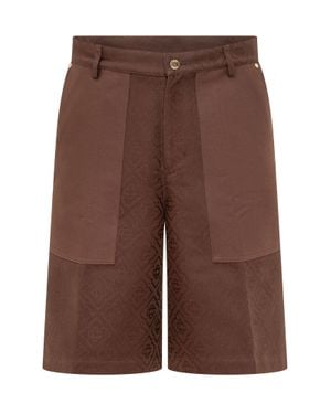 CASABLANCA Monogram Cargo Shorts - Brown