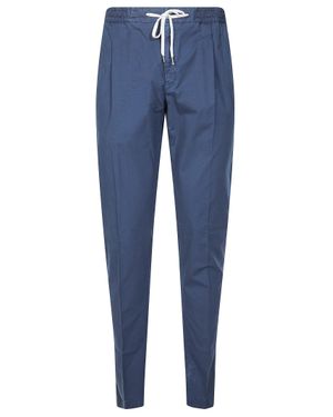 Pto1 Elastic Waist Pants With Zip Back - Blue