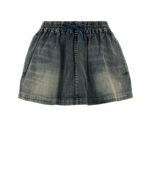 Balenciaga Denim Mini Skirt - Green