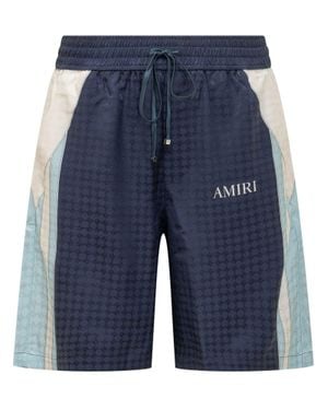 Amiri Mini Bermuda Quad Paintnel Shorts - Blue