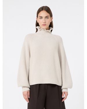 Max Mara Ponte Line Wool-Cashmere Mini Sweater - White
