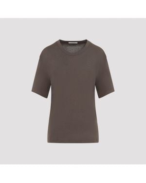 Lemaire Ribbed Cotton T-Shirt For - Brown