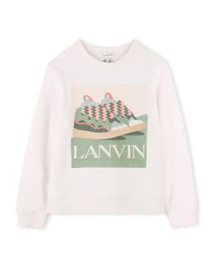 Lanvin Mini Front Logo Sweatshirt For Boys - White