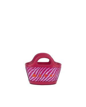 Marni Mini Woven Top-Handle Bag - Pink