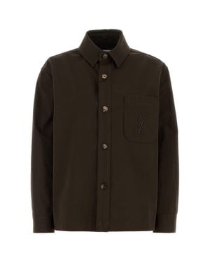 Saint Laurent Dark Gabardine Shirt - Black