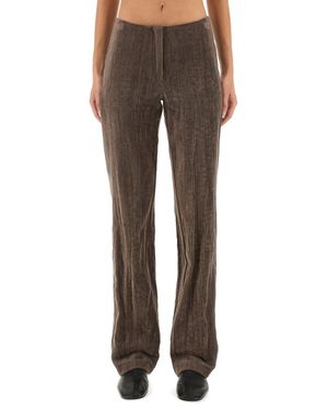 Alysi Velvet "crinkle" Slim Pants - Brown