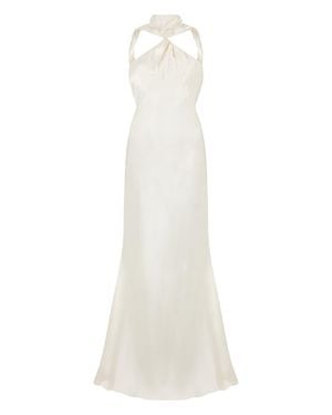 The Attico Long Satin Dress - White