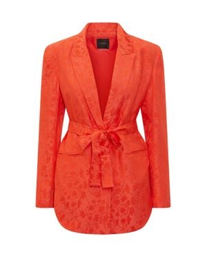 Pinko Chic Belted Blazer Jacket - Red