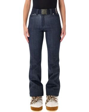 Goldbergh High-Waisted Flare Pants With Belt - Blue