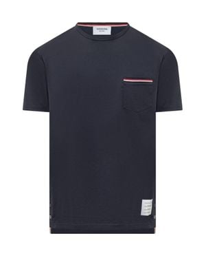 Thom Browne Classic Rwb Pocket T-Shirt - Blue