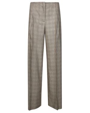 8pm Wide-Leg Low-Rise Tartan Pants For - Gray