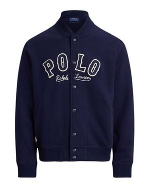 Ralph Lauren Embroidered Varsity Button-Front Jacket - Blue