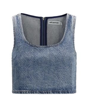 Self-Portrait Elegant Mini Top For - Blue