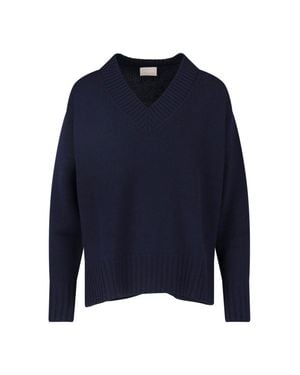 Drumohr V-Neck Knit Sweater - Blue
