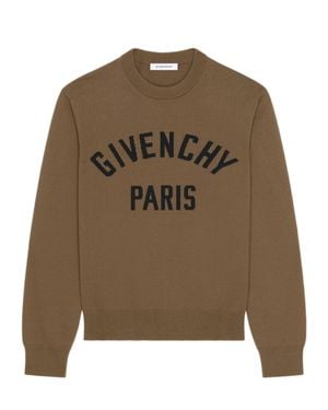 Givenchy Crewneck Sweater With Contrasting Intarsia Detail - Brown