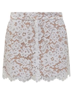 MICHAEL Michael Kors Mini Skirt With Floral Lace And Studded Details - Gray