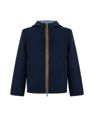 K-Way Claude Hooded Lightweight Zip Jacket - Blue