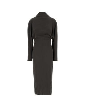 Giorgio Armani Dark Stretch Crepe Dress - Black