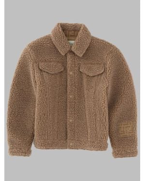 Fendi Girls Fw25 Polyamide Padded Gilet Vest - Brown