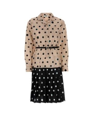 Fendi Printed Silk Dress - White