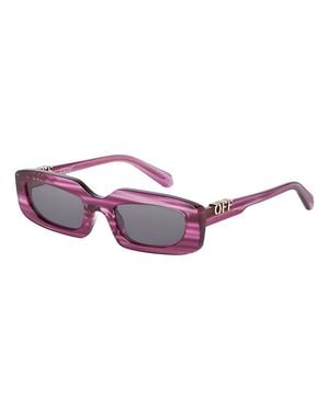 Off-White c/o Virgil Abloh Oeri13C Renton Striped Mini Sunglasses - Purple