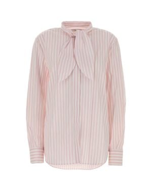 Givenchy Embroidered Poplin Shirt With Striped Detail - Pink