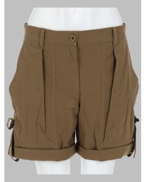 Isabel Marant Boniza Tailored Pleated Cotton Shorts - Green