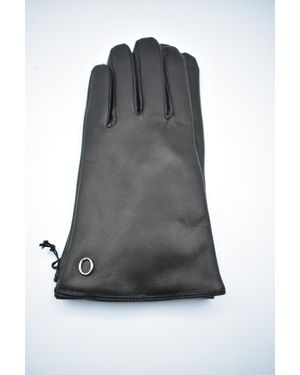 Orciani Nappa Flake Leather Gloves - Black