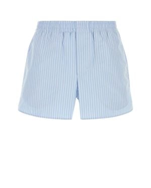Ami Paris Embroidered Poplin Shorts - Blue