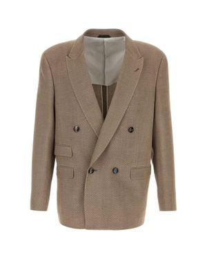Giorgio Armani Embroidered Silk Blazer - Multicolor