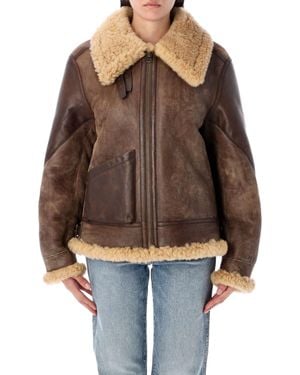 Ralph Lauren Shearling Aviator Jacket - Brown