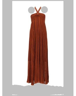Zimmermann Textured Metallic Accent Midi Dress - Brown