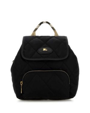 Burberry Mini Horseshoe Canvas Backpack - Black