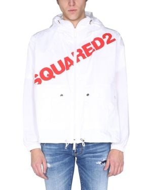 DSquared² Hooded High Neck Jacket - White