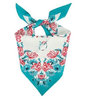 Pinko Twill Print Triangle Scarf - Blue