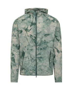 Y-3 All-Over Print Jacket With Hood - Green