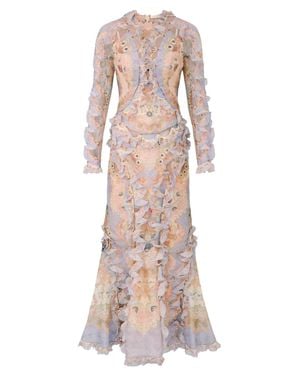 Zimmermann "Rebellion" Long Dress - Pink